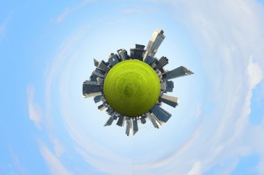 Planet earth against sky background clipart