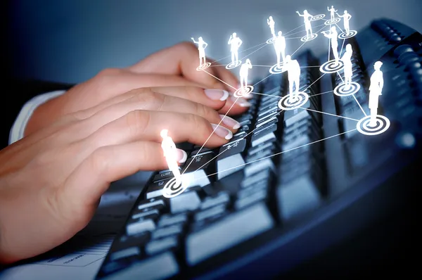 stock image Computer keyboard and social media images