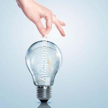 Business term and electric bulb clipart