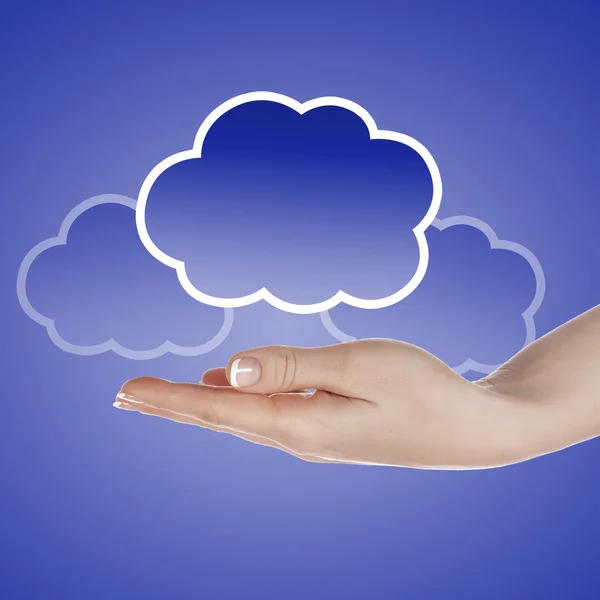 Ruka s cloud computing symbolem — Stock fotografie