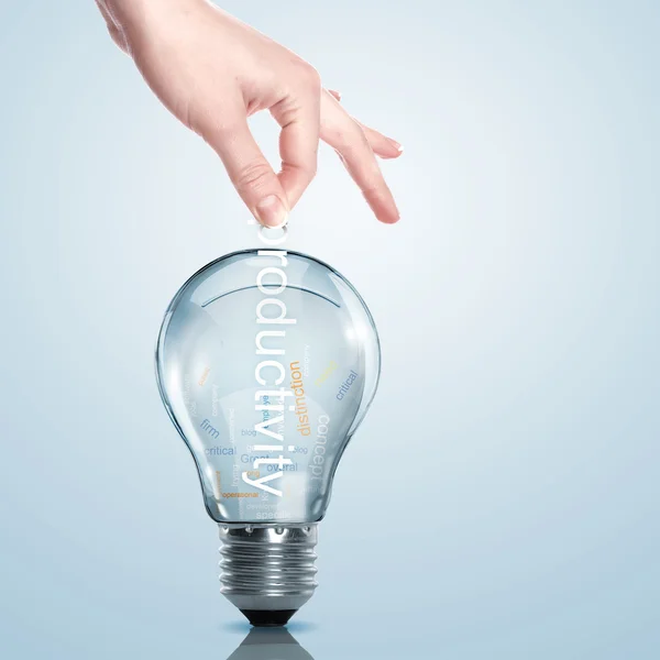 Termo do negócio e lâmpada elétrica — Fotografia de Stock