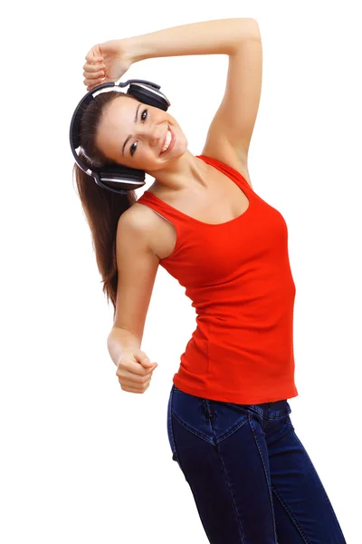 Happy smiling girl dancing — Stock Photo, Image