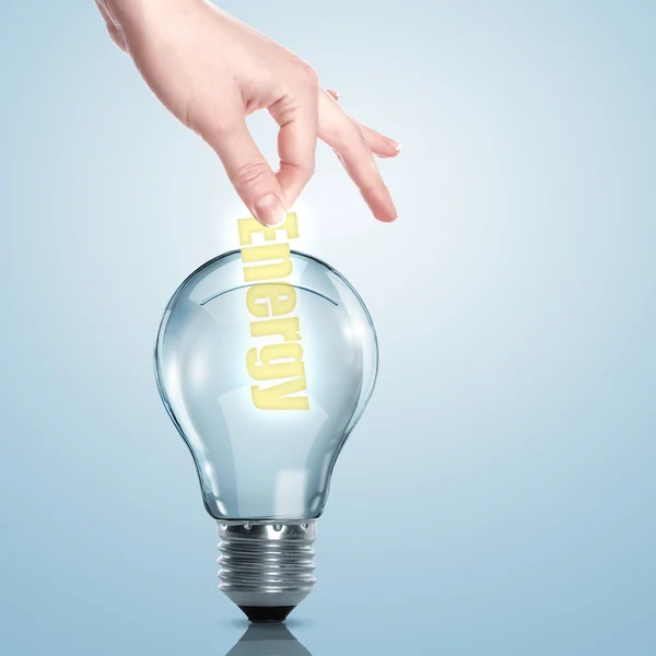 Business term and electric bulb — Stock Photo, Image