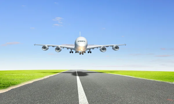 Большой пассажирский самолет — стоковое фото