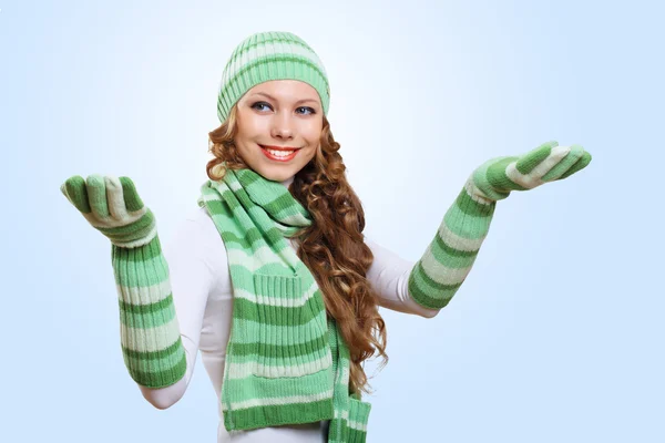 Young woman wearing warm sweater — Stock Photo, Image