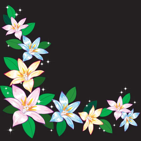 Abstract background with lilies. — Stock Vector