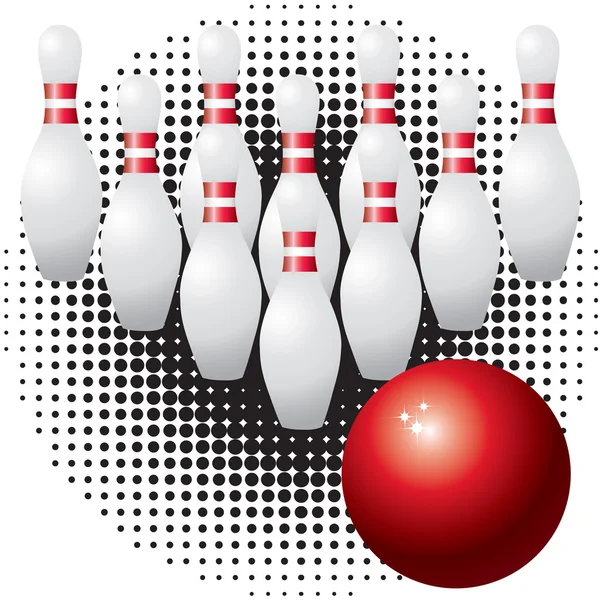 Quilles et boule de bowling . — Image vectorielle