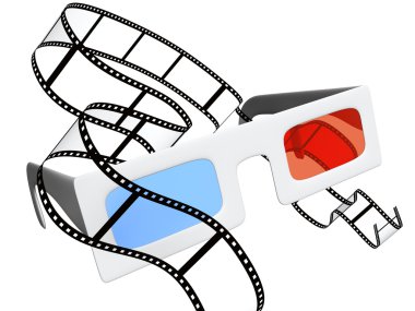 3D gözlük ve film şeridi