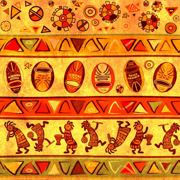 Bezszwowe tło z Afryki tradycyjnych wzorów — Zdjęcie stockowe