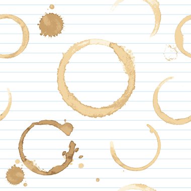 Seamless background with stains of coffee clipart