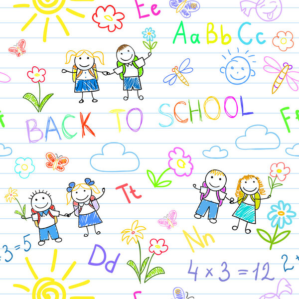 Seamless background. Back to school