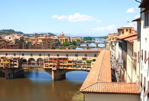 Pohled na ponte vecchio, Florencie — Stock fotografie