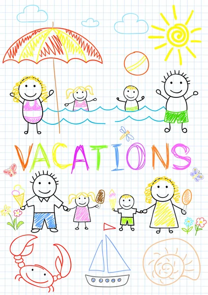 Vacaciones familiares — Archivo Imágenes Vectoriales