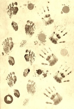 Prints of palms and foots clipart