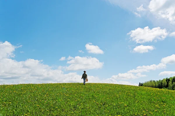 Girl on the hill. — Stock Photo, Image