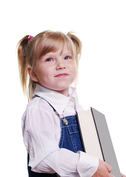 Dziewczyna jest prowadzenie książki. — Zdjęcie stockowe