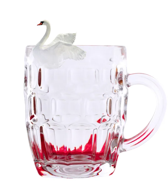 Öl glas och swan. — Stockfoto