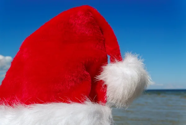 在波罗的海的圣诞老人. — 图库照片