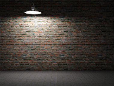 Dirty brick wall illuminated clipart