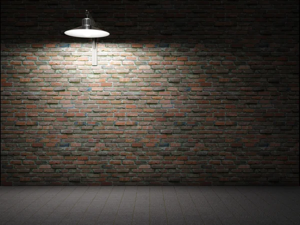 Sporco muro di mattoni illuminato — Foto Stock