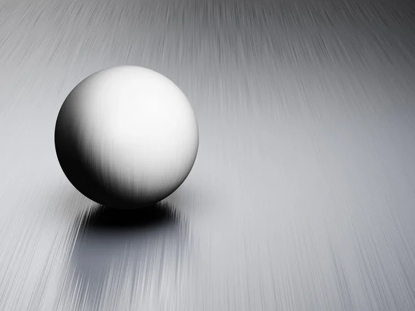 Metal ball on brushed steel plate — Stock Photo, Image