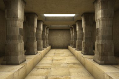 A long corridor with columns clipart