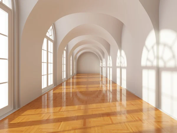 现代长长的走廊 — 图库照片