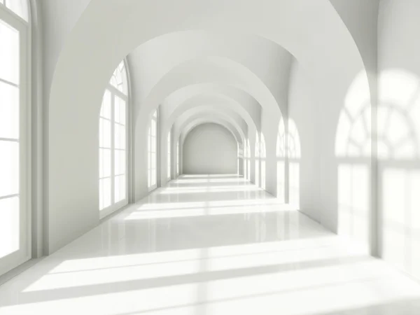 Nowoczesne długi korytarz — Zdjęcie stockowe