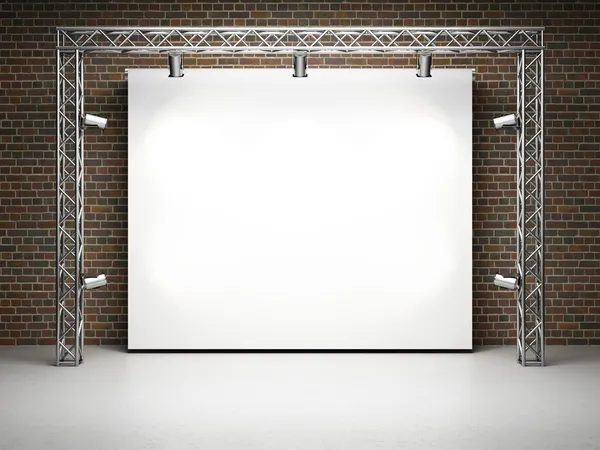Blank trade exhibition stand with screen — Stock Photo, Image