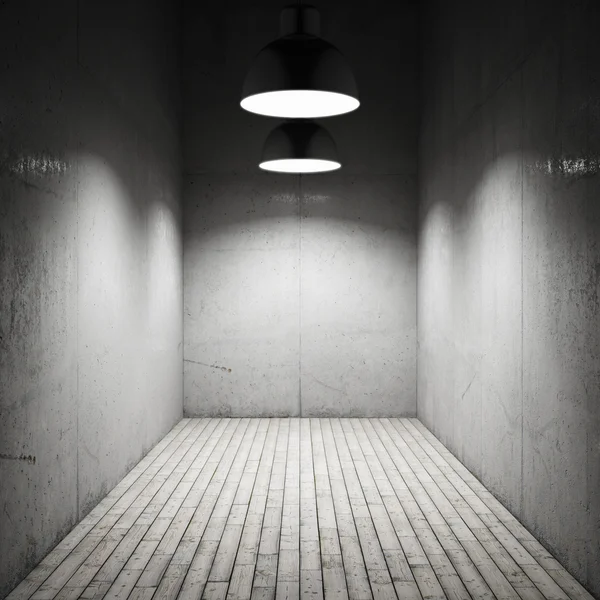 Sala interna illuminata da lampade — Foto Stock
