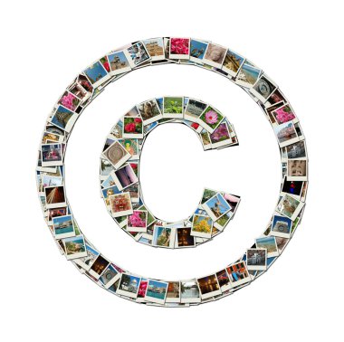 Copyright sign - conceptual illustration,photocollage clipart