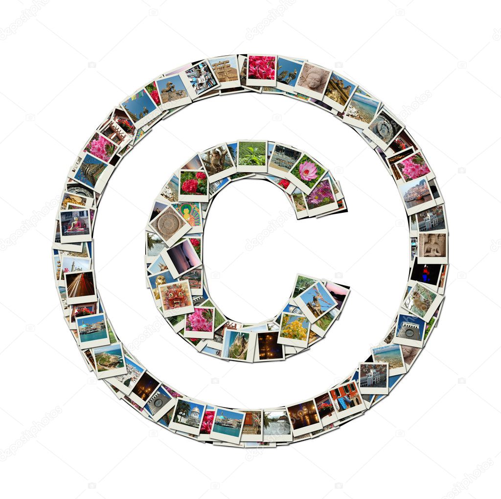 Copyright sign - conceptual illustration,photocollage