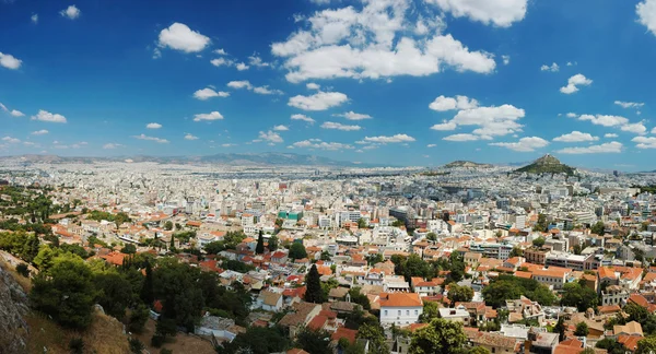 Panorama de Atenas Megalópolis Desde la colina de la Acrópolis, Grecia —  Fotos de Stock