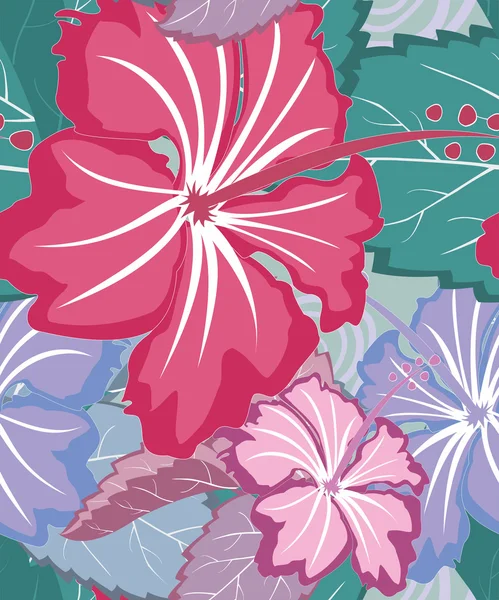 Barevné tropické květinové bezešvé vektorové vzor — Stockový vektor