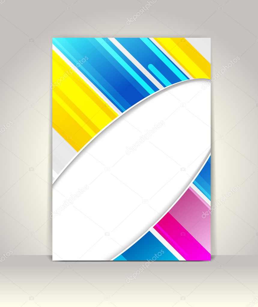Business brochure template, abstract colorful design