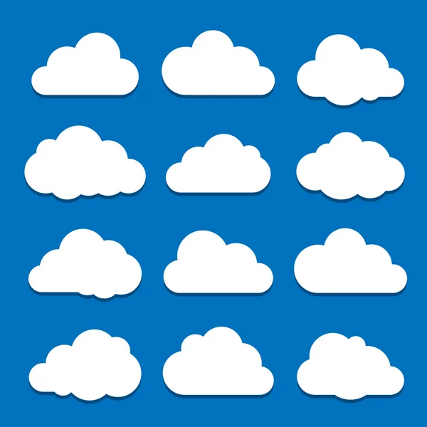 Nubes blancas en el cielo azul — Vector de stock