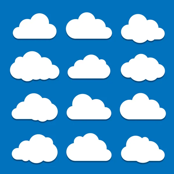 Witte wolken op blauwe lucht — Stockvector