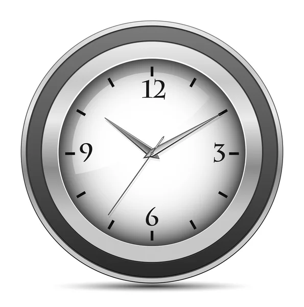Chrome office clock — Stock Vector