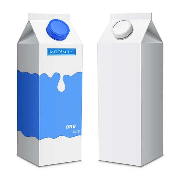 Duas embalagens de leite — Vetor de Stock