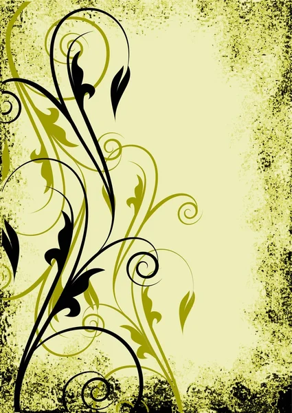 Floraler Hintergrund mit dekorativem Zweig — Stockvektor