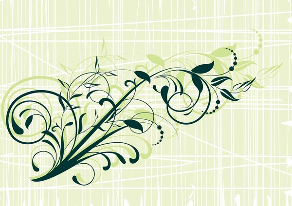 Květinové pozadí s dekorativní větev — Stockový vektor