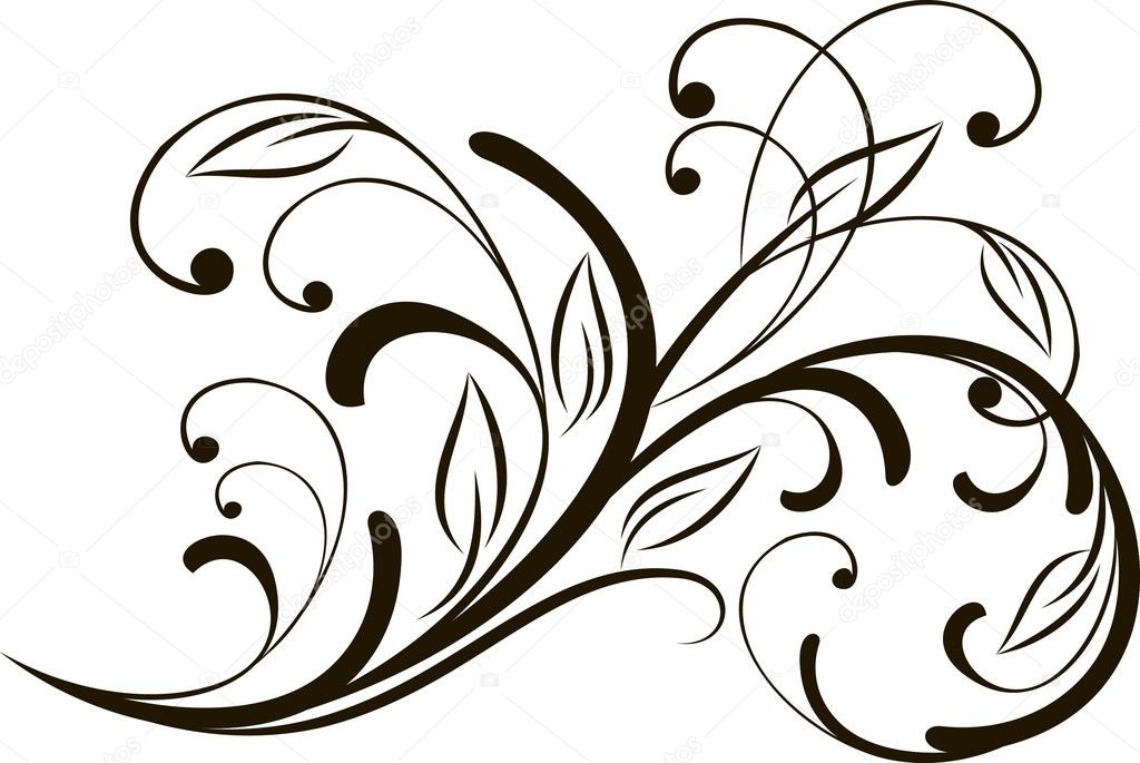Decorative Branch - Element For Design In Vintage Style