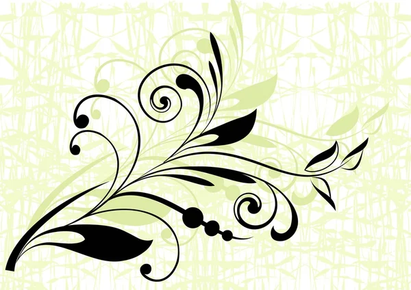 Květinové pozadí s dekorativní větev — Stockový vektor