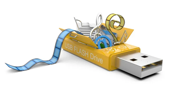 Unidade flash USB com meus documentos — Fotografia de Stock