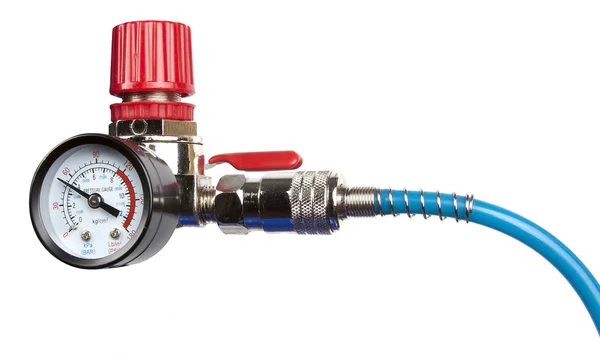 Regulador de pressão de ar com manômetro — Fotografia de Stock