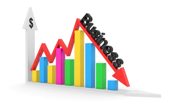 Business chart showing financial success at the stock market — Stock Photo, Image