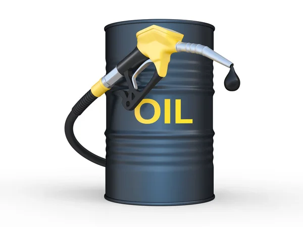 Oil barrel and fuel pump nozzle — kuvapankkivalokuva