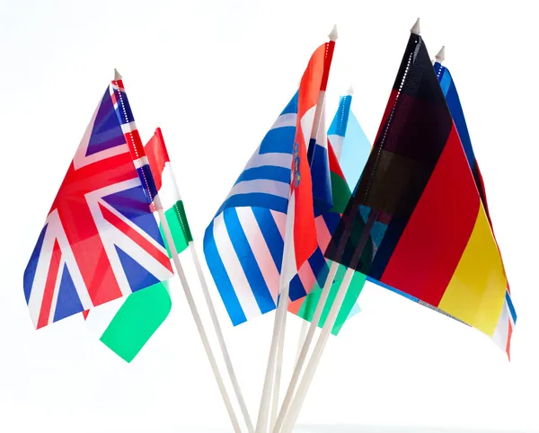 Agrupación de diversas banderas del mundo — Foto de Stock