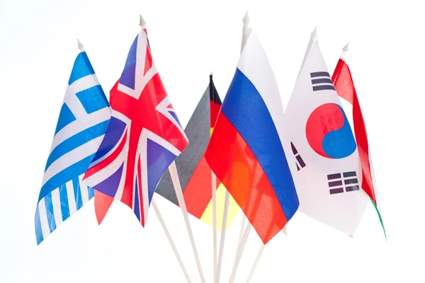 Группировка различных флагов мира — стоковое фото
