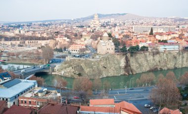 narikala kale panoramik manzara. Tiflis. Gürcistan.